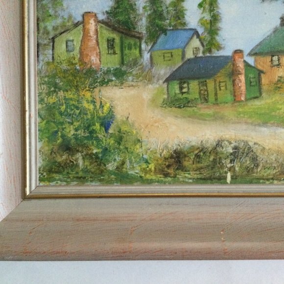 Vintage original oil painting on canvas board landscape framed - Picture 4 of 7